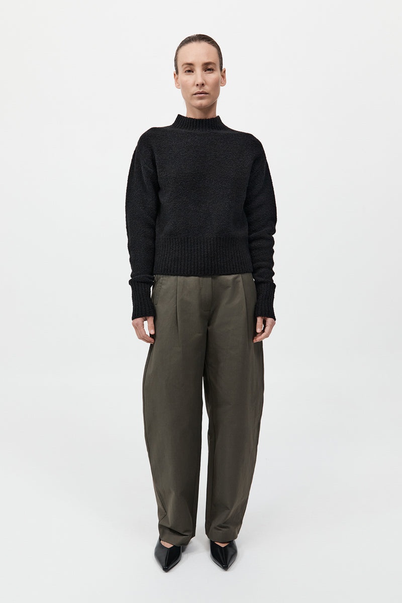Boucle Wool Jumper - Black - 6