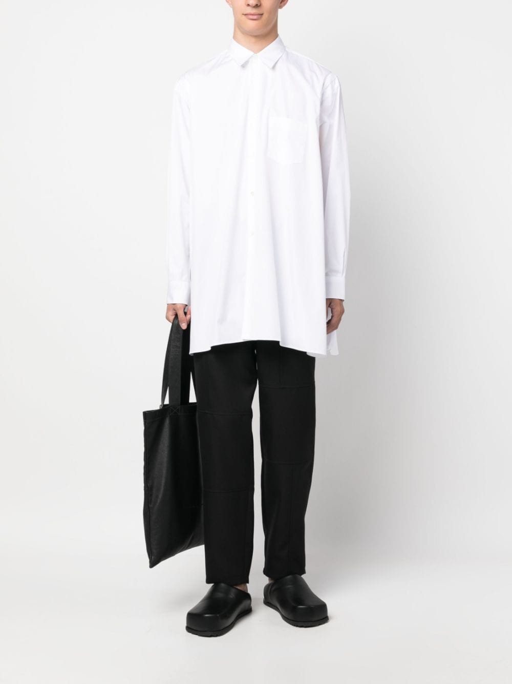 side-slits cotton shirt - 2