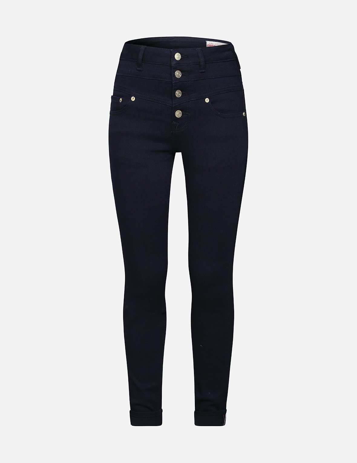 ALLOVER KAMON AND LOGO-PATTERN POCKET HIGH-WAIST SKINNY JEANS - 4