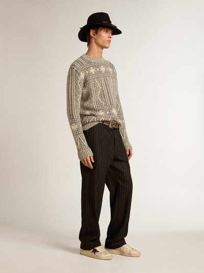 Golden Goose Round-neck sweater with gray Fair Isle motif outlook