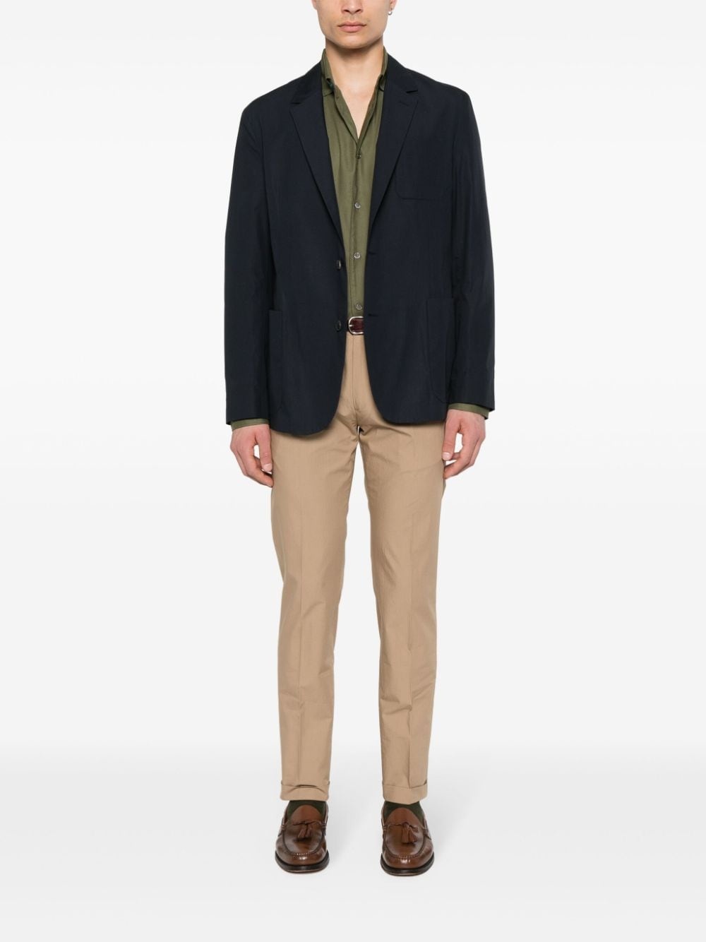 pressed-crease cotton trousers - 2