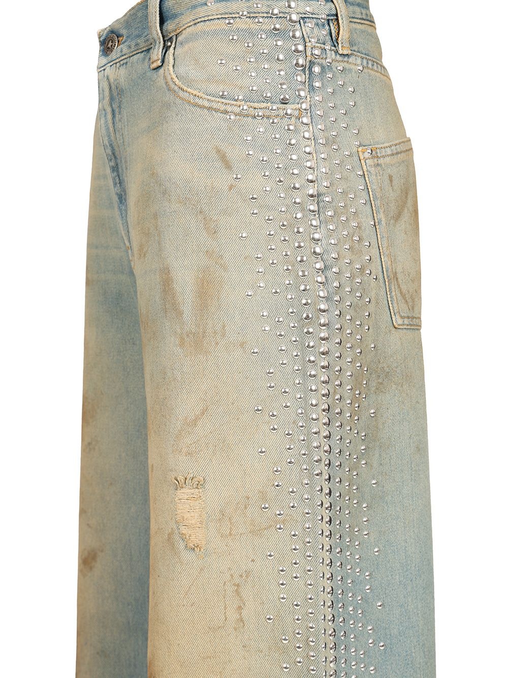Journey W'S Melody Boyfriend Pant Cotton Denim Officina Wash With Studs On Side Jeans Blue - 4