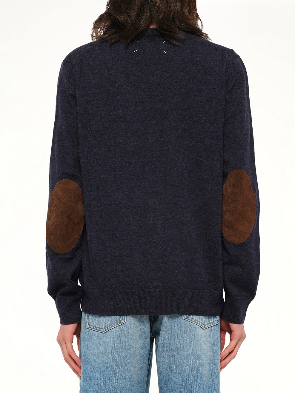 Gauge 12 Elbow Patch Cardigan in Navy - 5