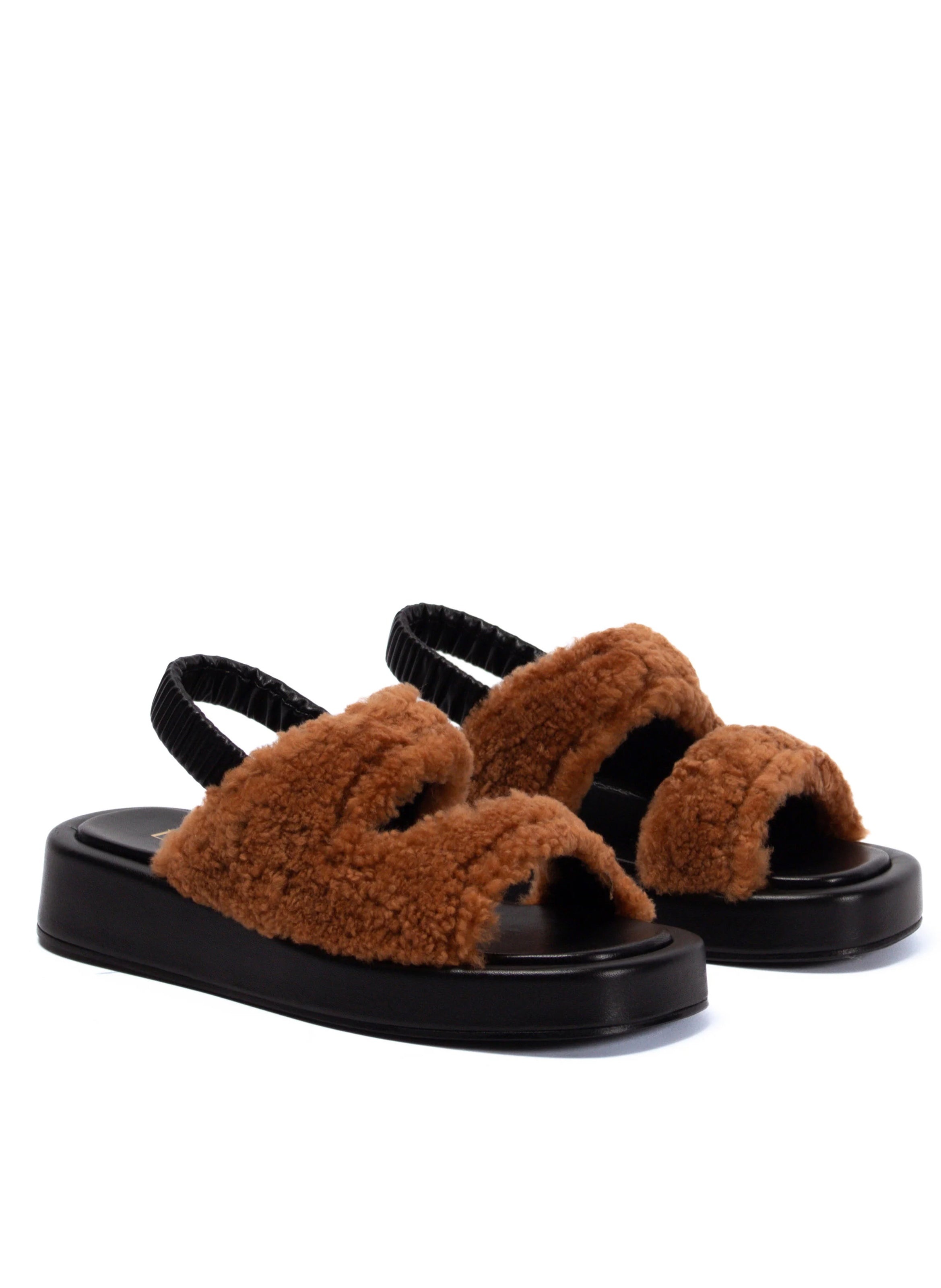Gemini Shearling Slingback Teddy Caramel - 1