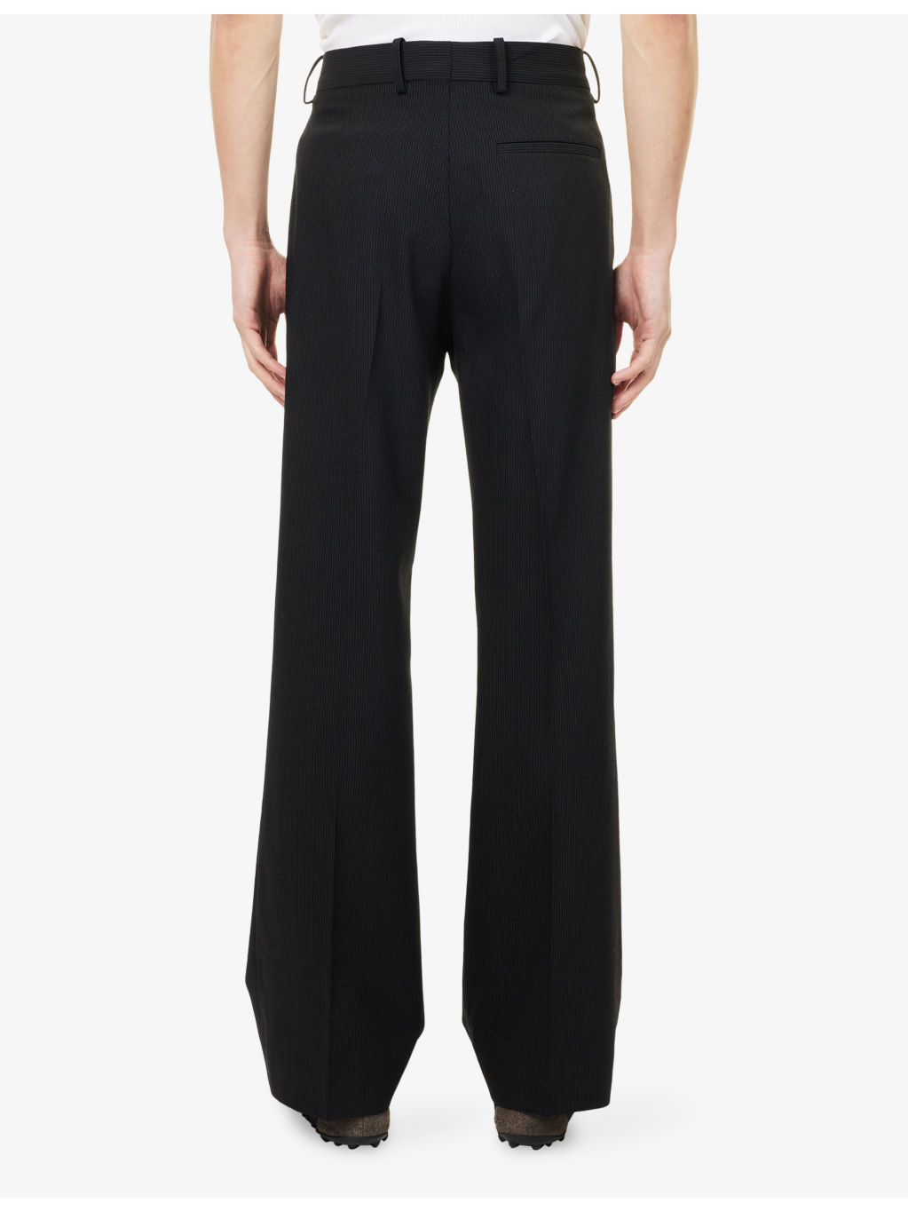 Palvin Pin-Dot Stripe Barrel-Leg Wool-Blend Trousers - 4