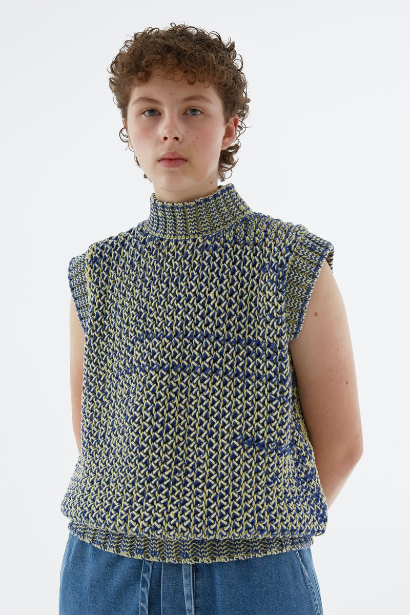 YELLOW & BLUE KNIT TANK TOP 1