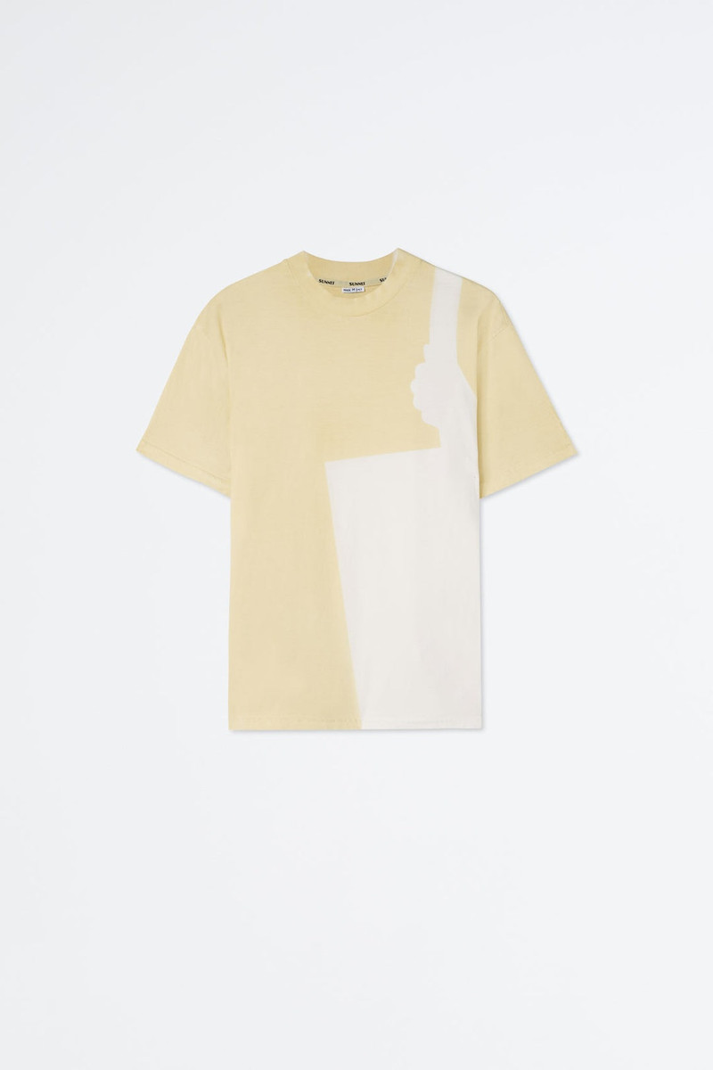 HAND SPRAYED LIGHT YELLOW T-SHIRT 1
