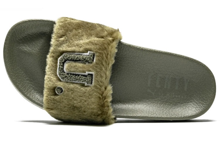 (WMNS) PUMA Fenty x Fur Slide 'Burnt Olive' 367089-01 - 4
