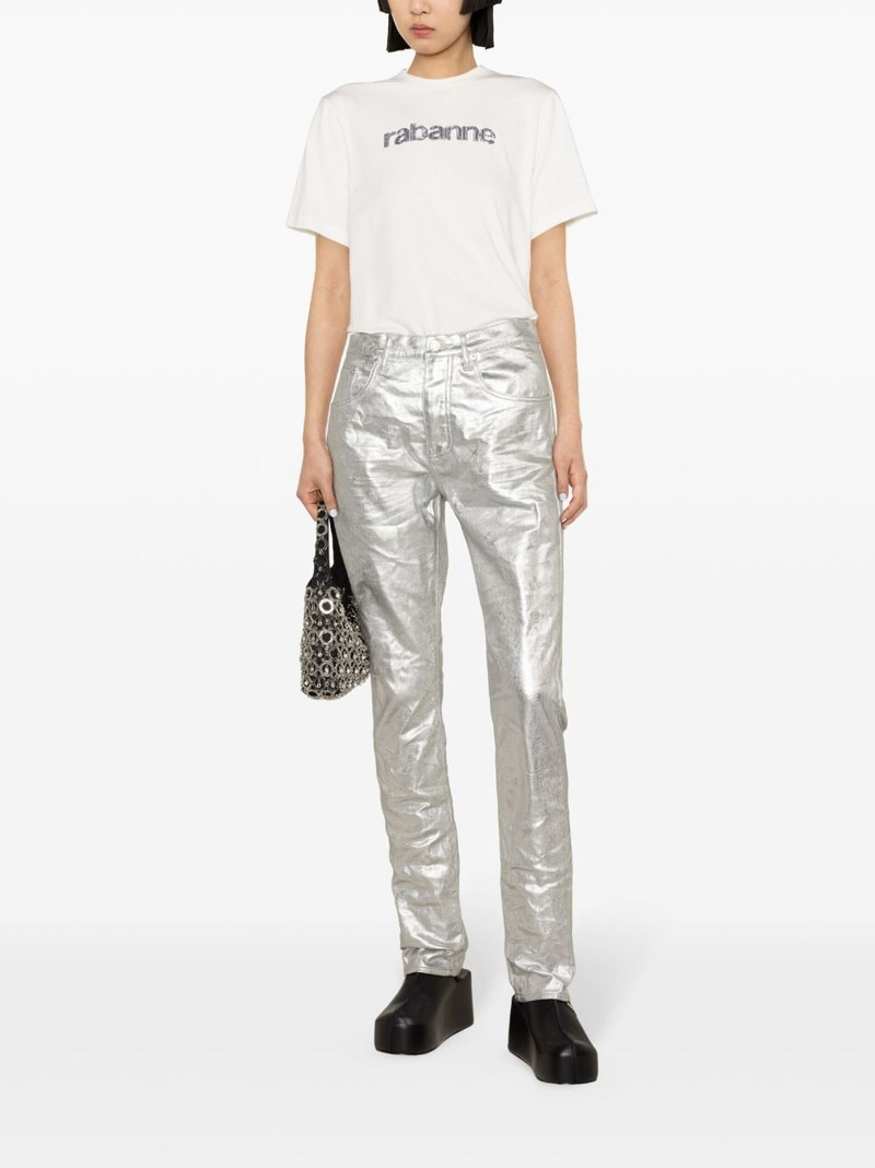 rabanne sequined-logo cotton T-shirt outlook