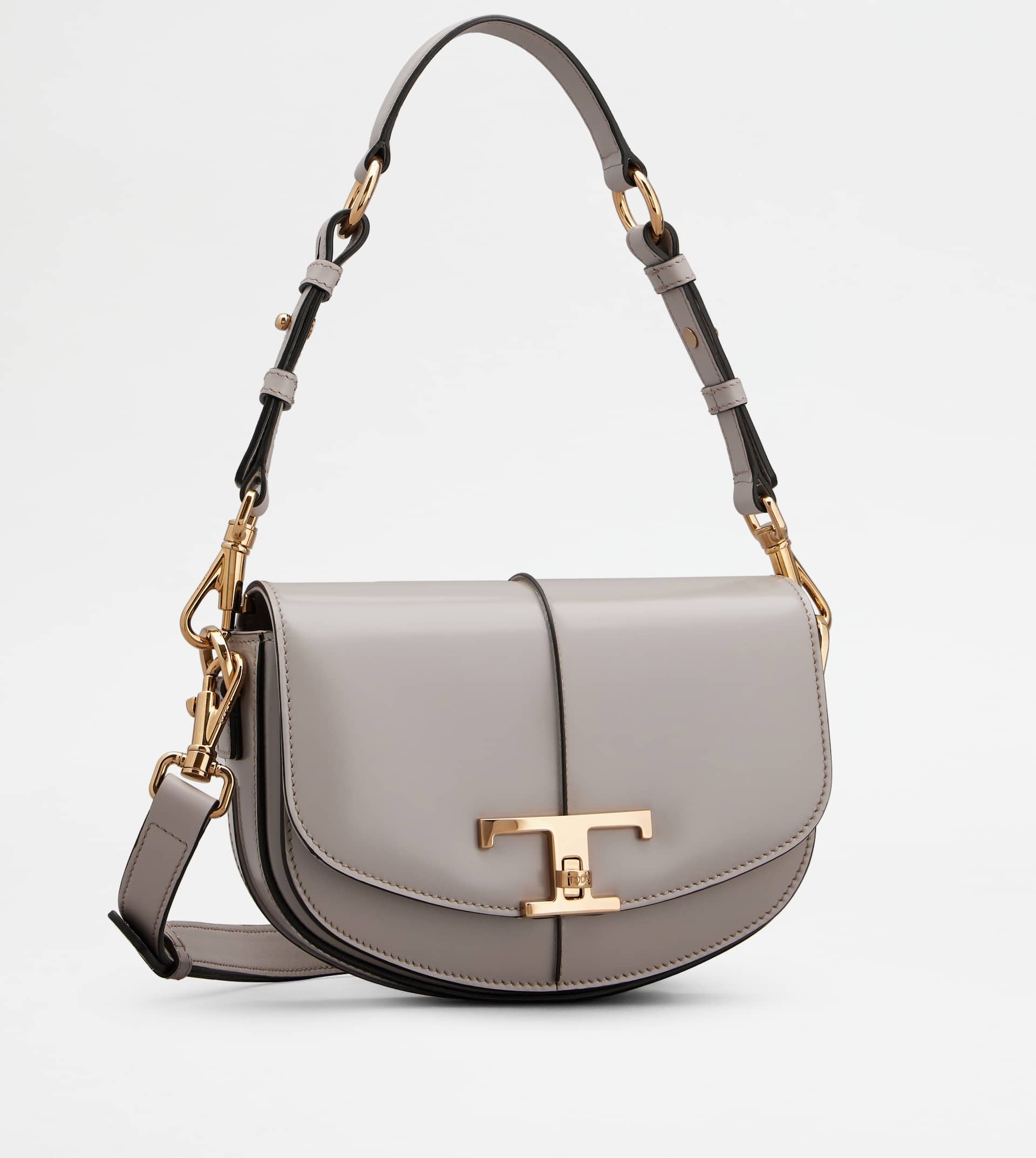 T TIMELESS SHOULDER BAG IN LEATHER MINI - GREY - 3