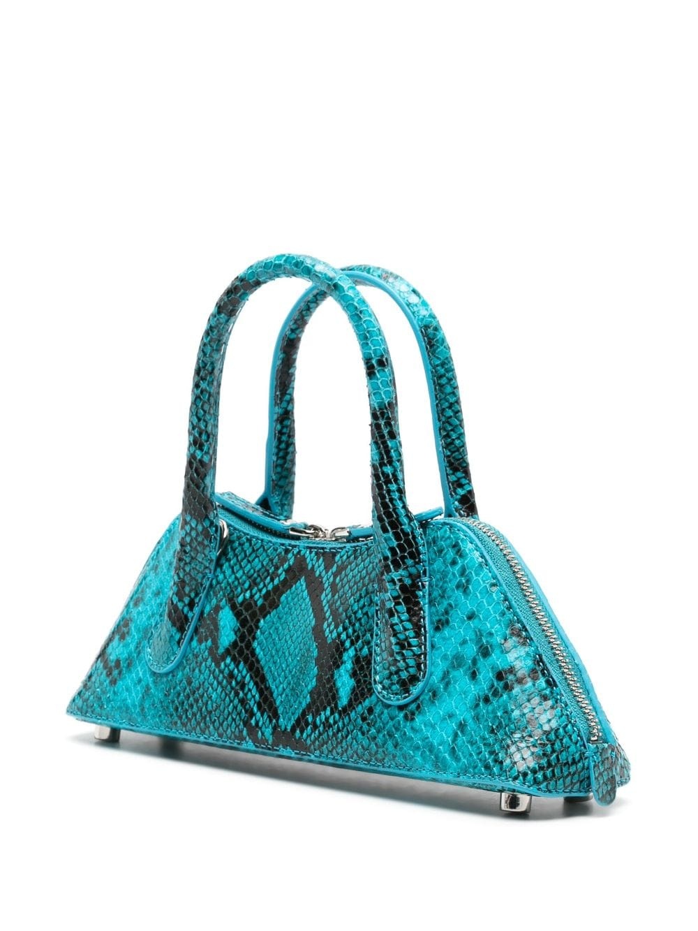 snakeskin-effect leather tote bag - 3