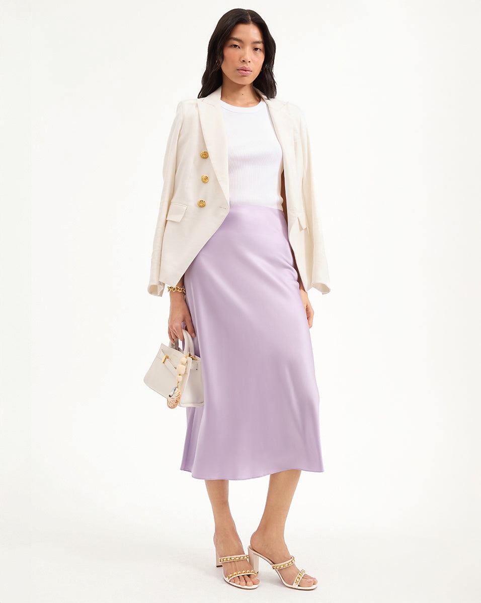 CLOVER STRETCH-SILK SLIP SKIRT - 7
