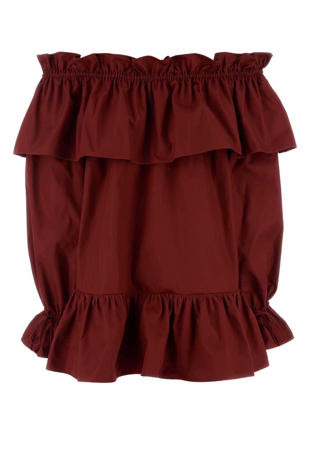 Saint Laurent Women Tiziano Red Twill Mini Dress - 2