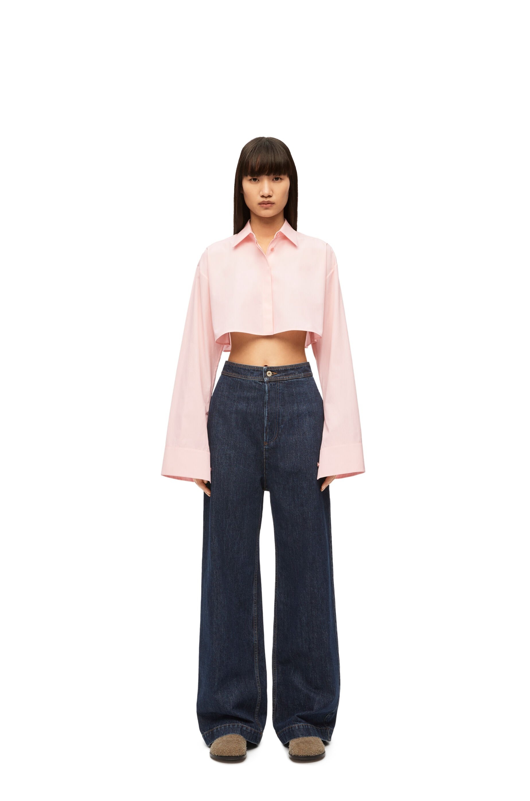 Cropped shirt in cotton - 2