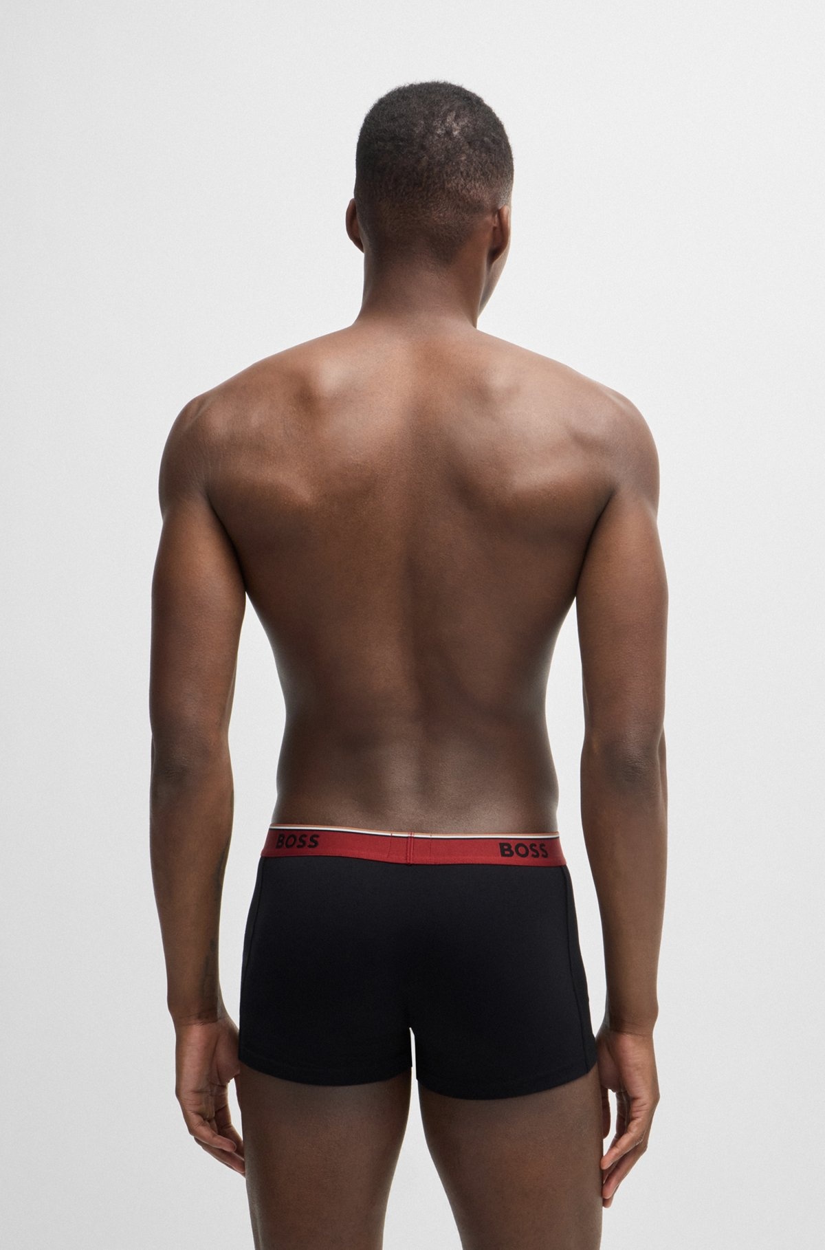 THREE-PACK OF STRETCH-COTTON TRUNKS WITH LOGO WAISTBANDS - 3
