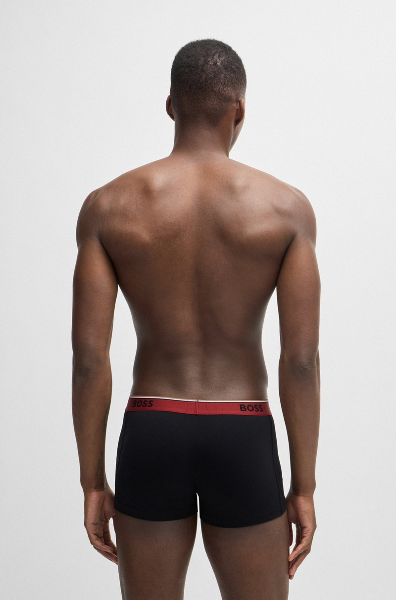 BOSS THREE-PACK OF STRETCH-COTTON TRUNKS WITH LOGO WAISTBANDS outlook
