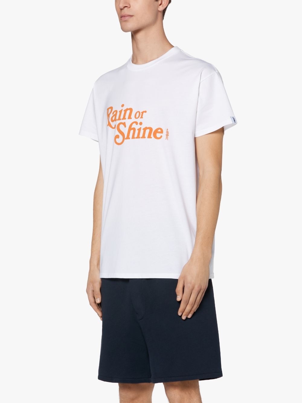 WHITE X ORANGE COTTON RAIN OR SHINE T-SHIRT - 3