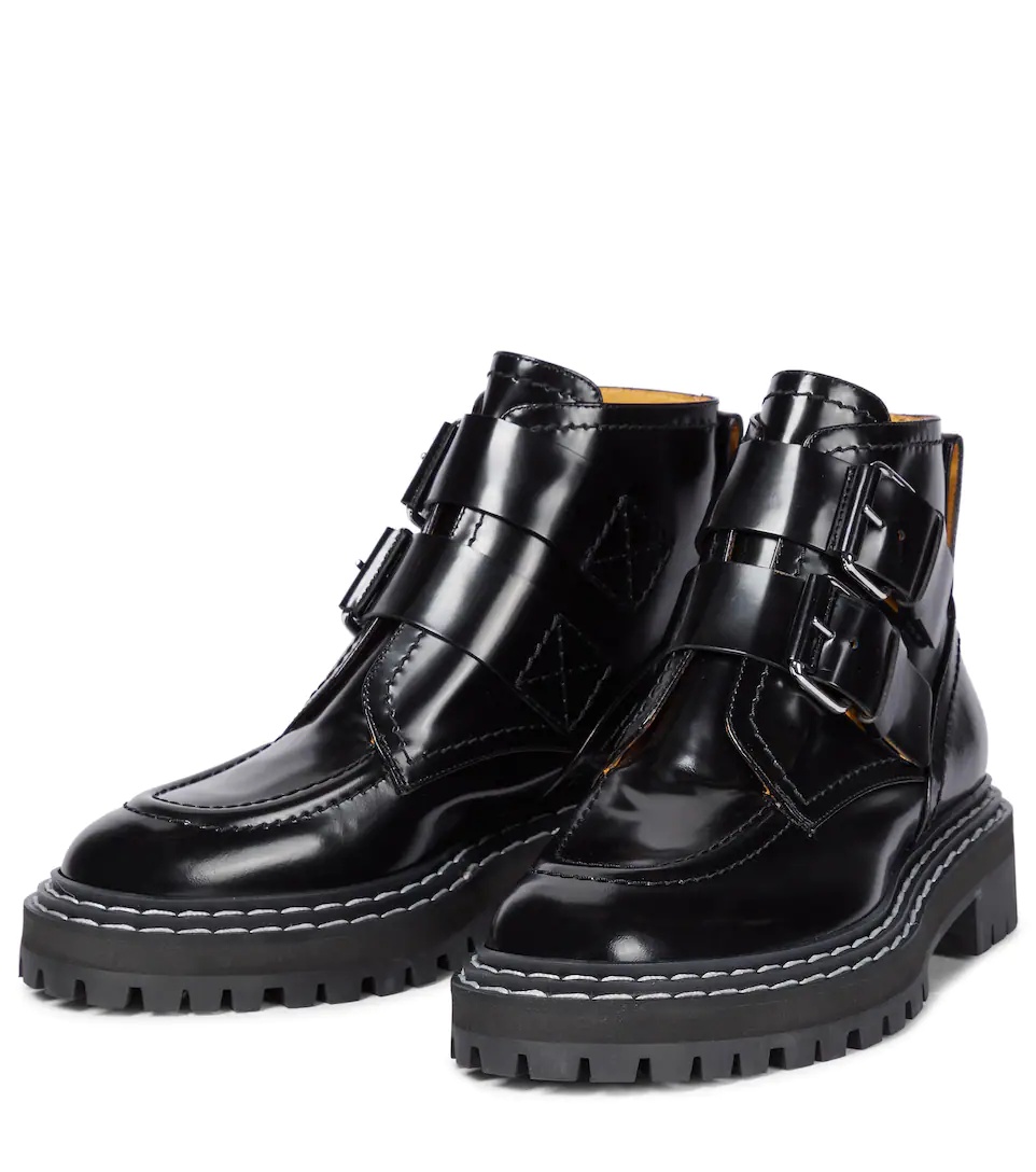 Leather biker boots - 5