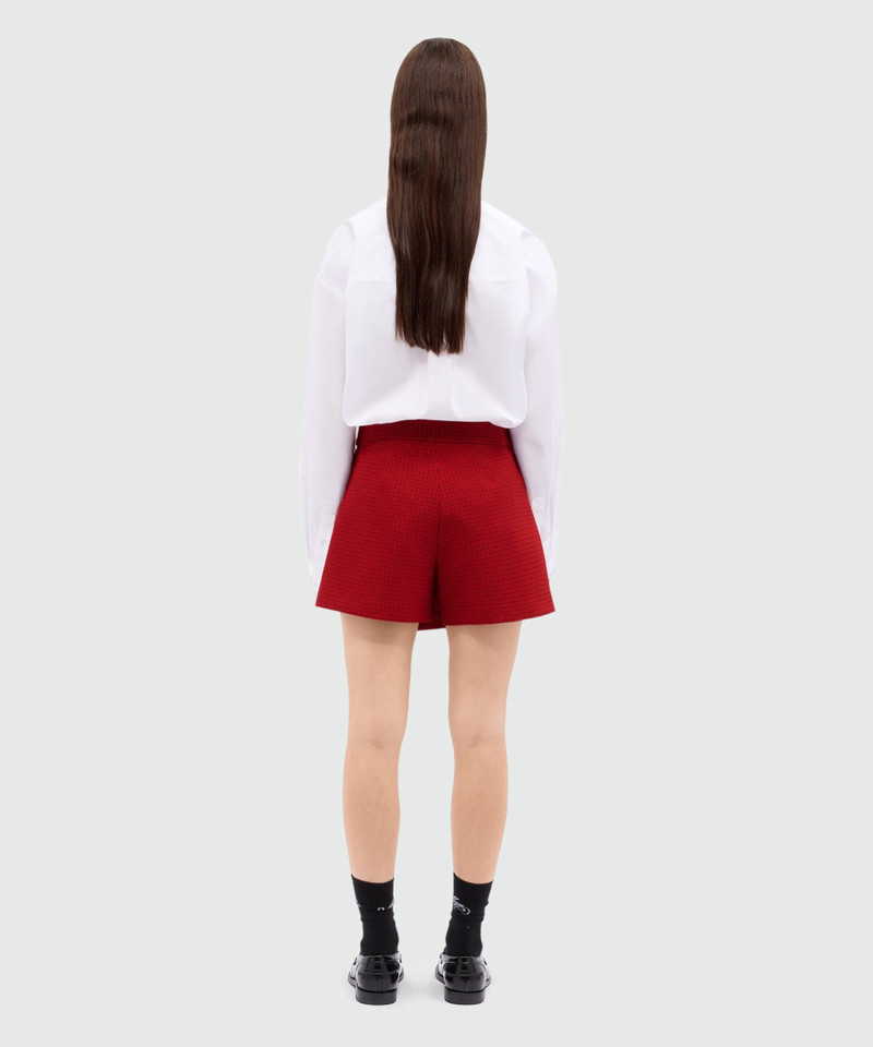 MSGM Red check wrap shorts outlook