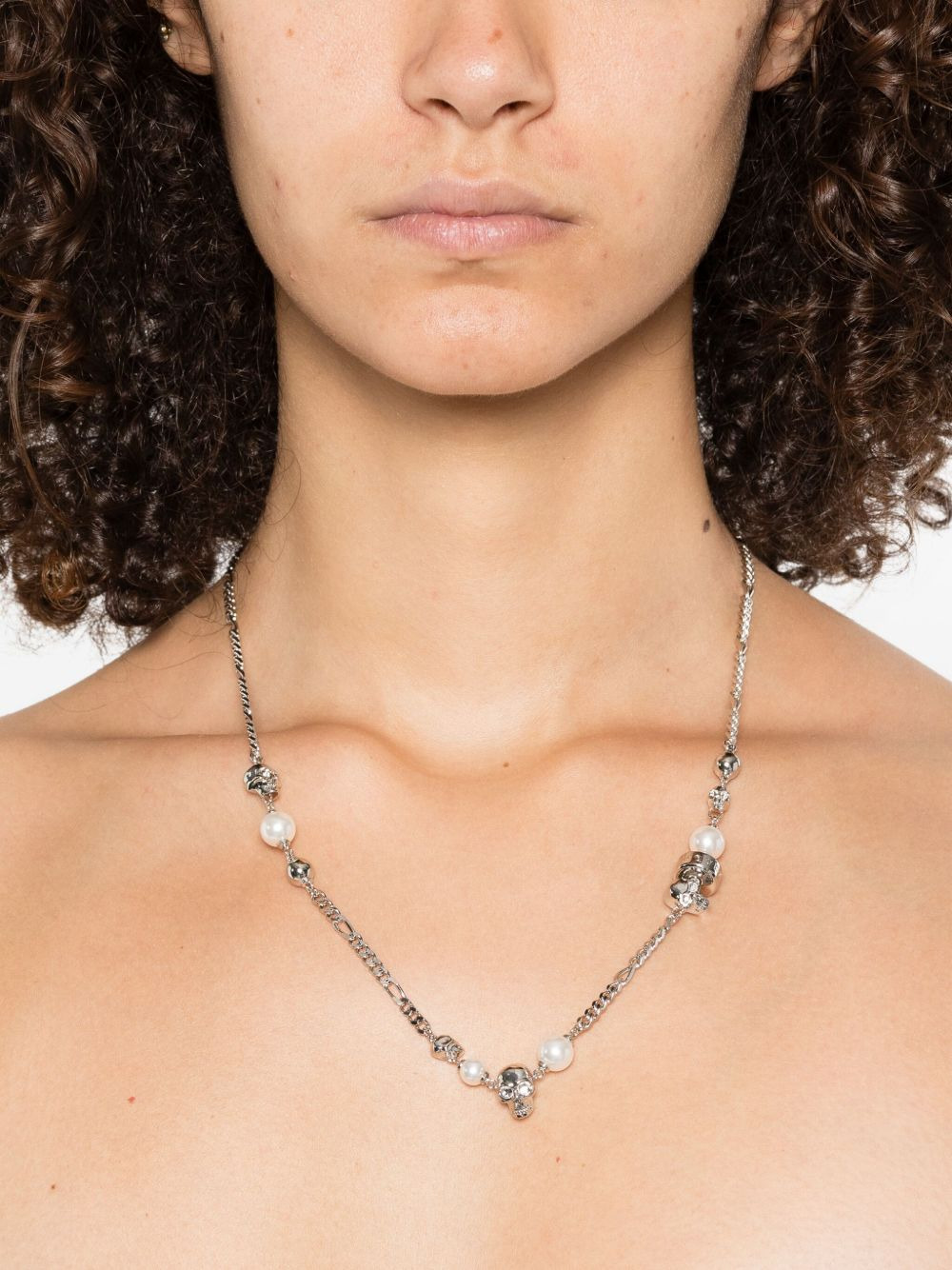 SKULL-CHARM CURB-CHAIN NECKLACE - 2