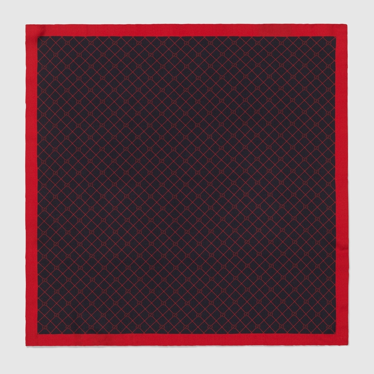 GG check silk pocket square - 1