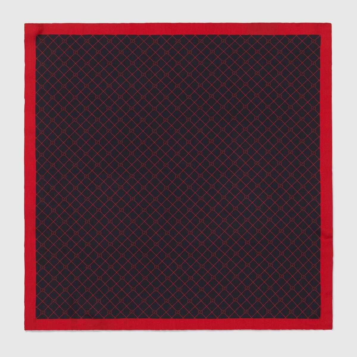 GG check silk pocket square - 1