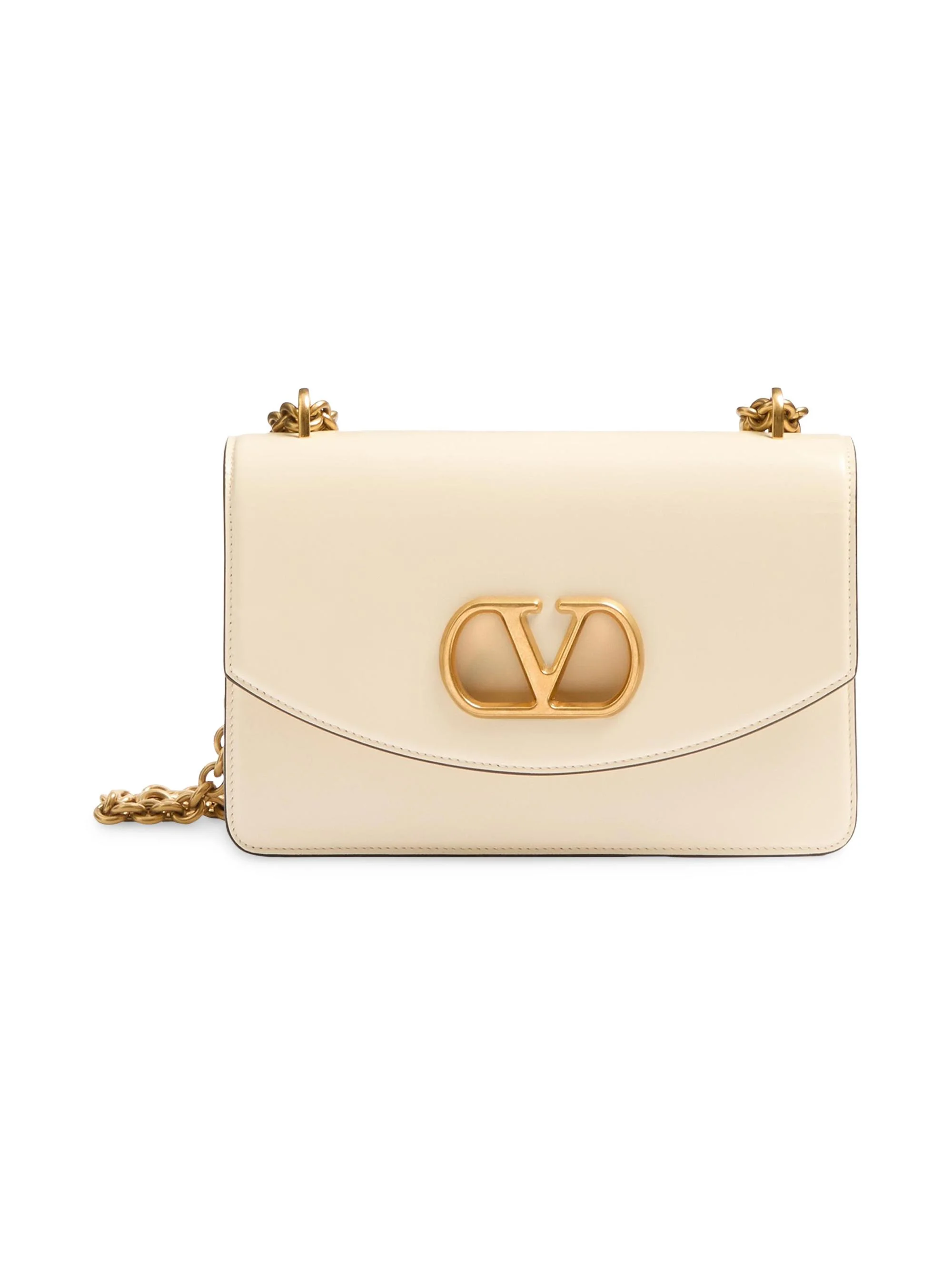 Women's Vain Shoulder Bag in Shiny Calfskin - Butter - 1