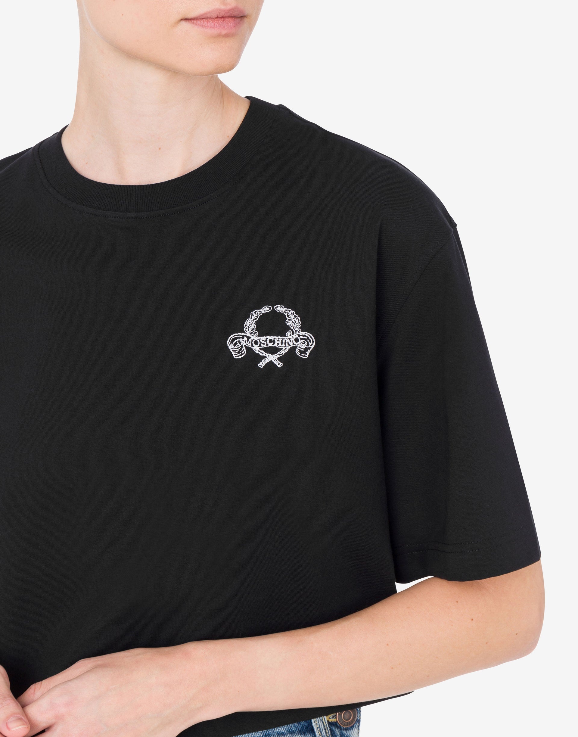 CROPPED T-SHIRT LAUREL CROWN LOGO - 3