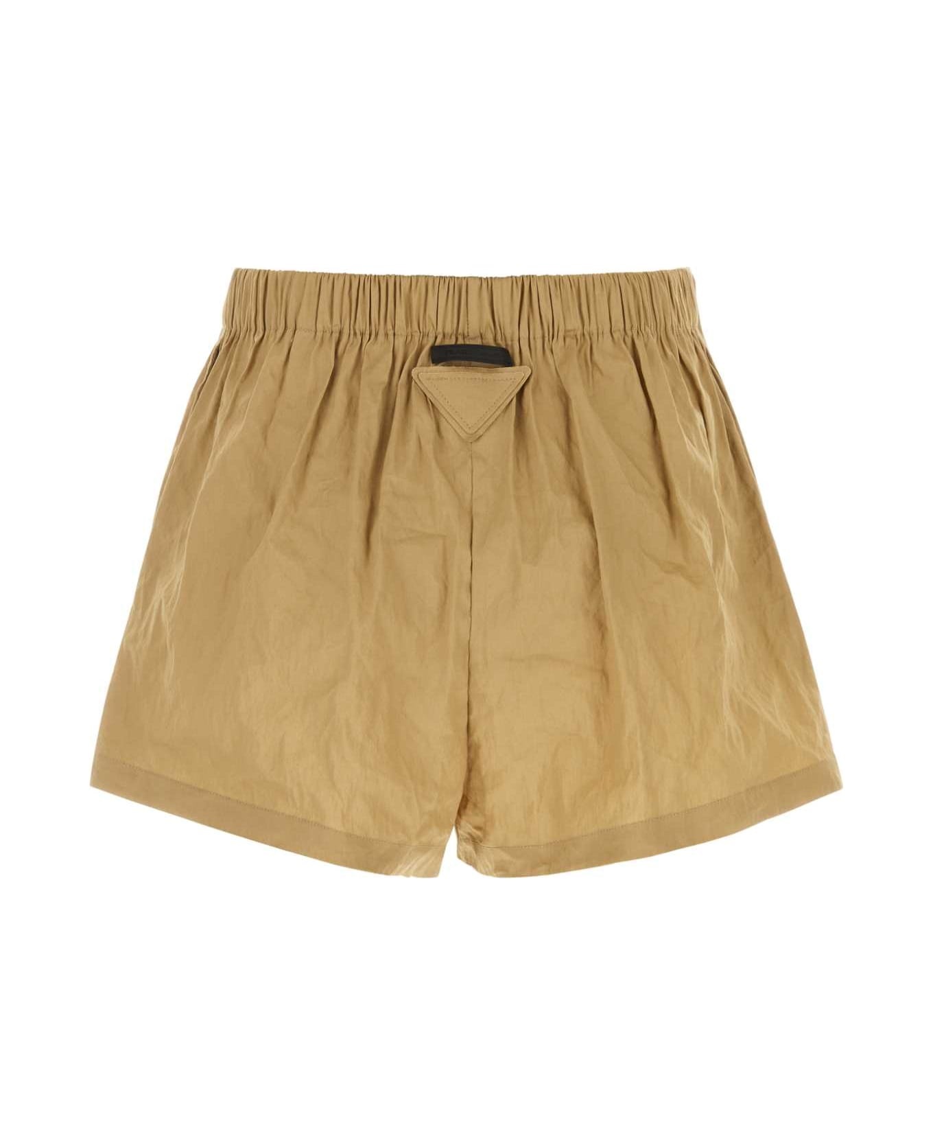 Camel Stretch Cotton Blend Shorts - 2