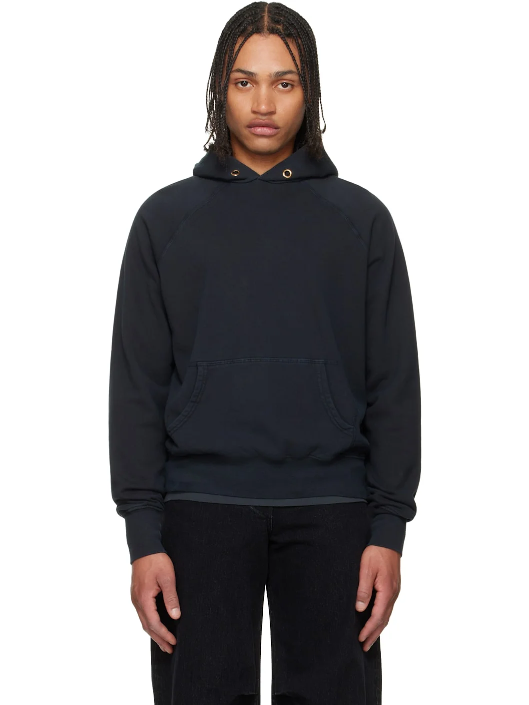 Black French Terry Classic Raglan Hoodie - 1