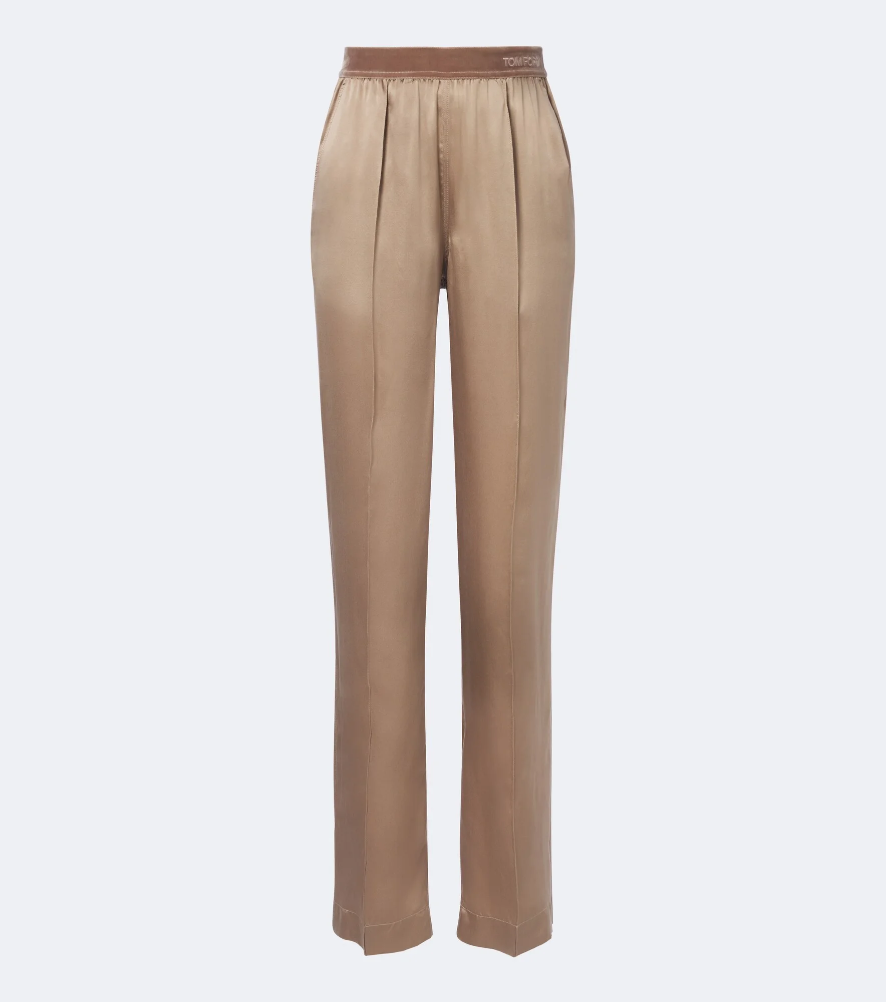 Silk satin straight pants - 1