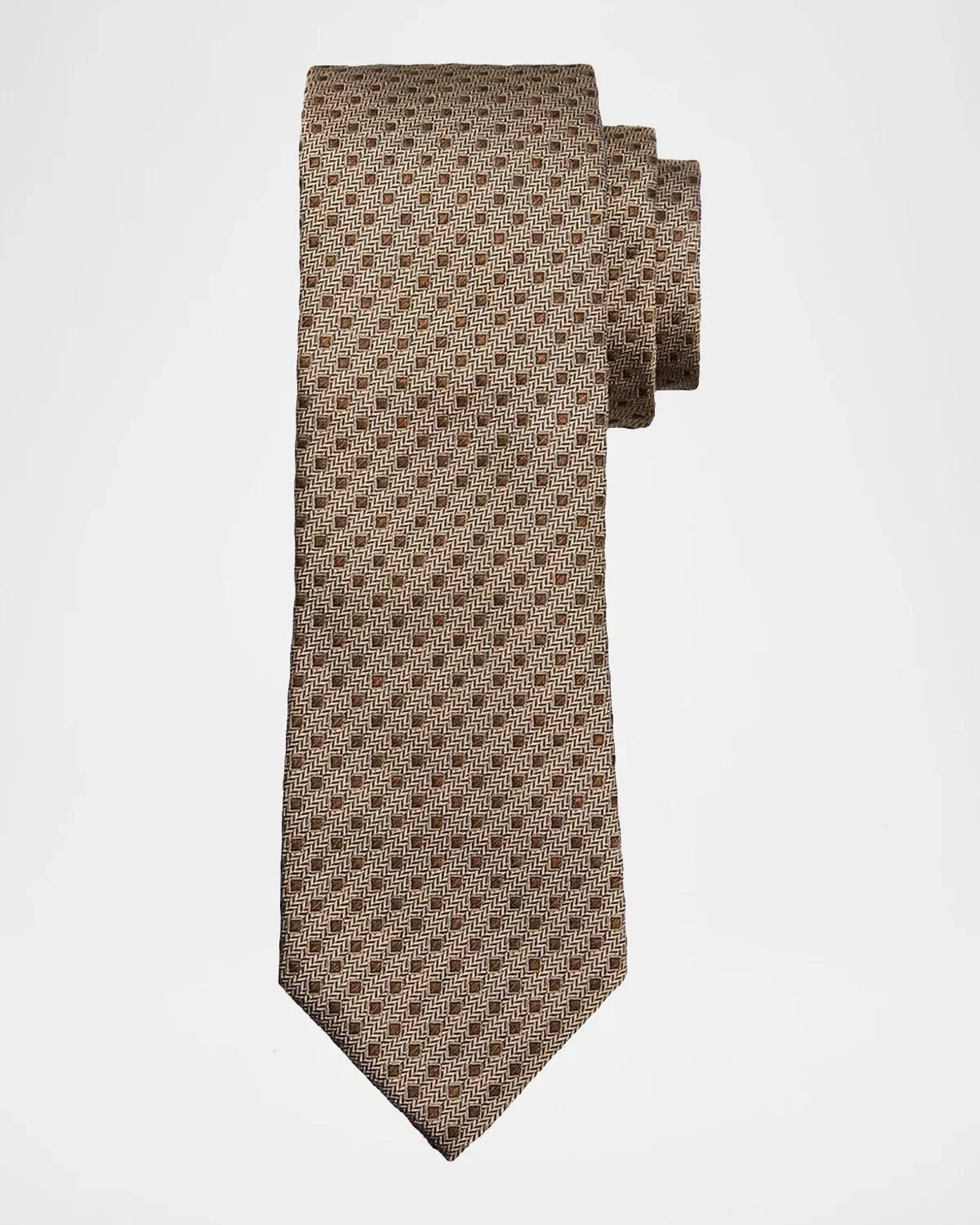 Men's Micro Dot Silk Tie - 1