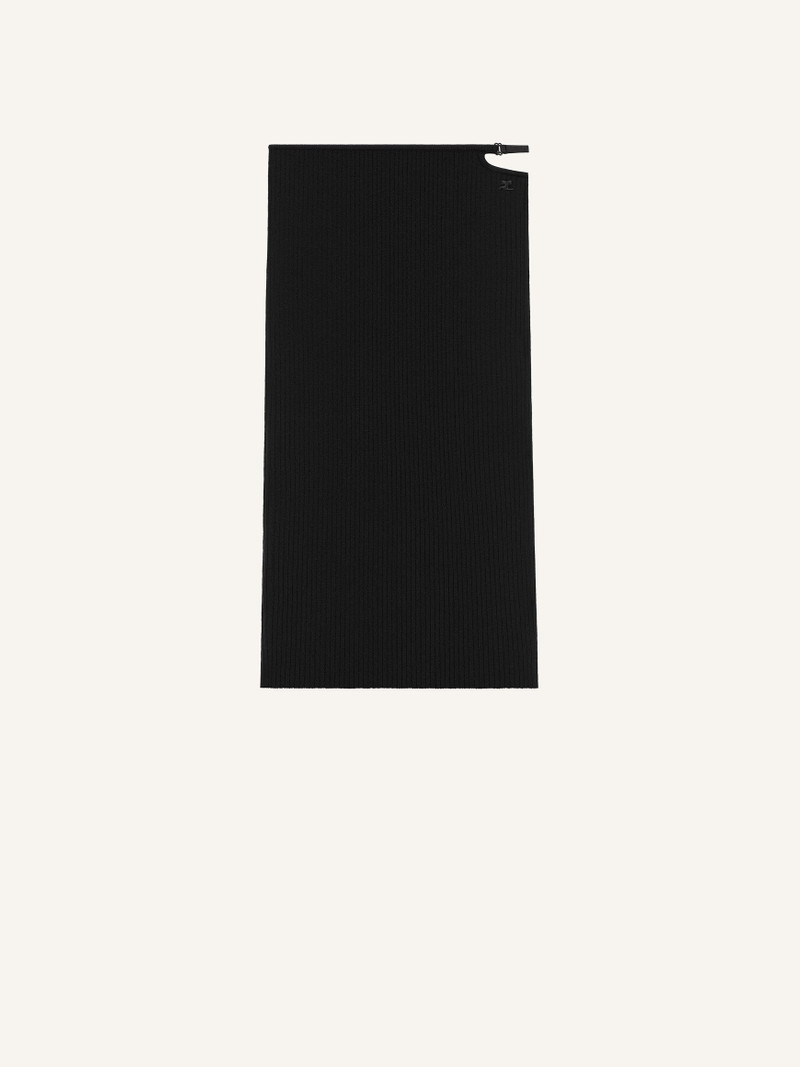 VISCOSE 및 POLYESTER의 블랙 미디 스킨 1