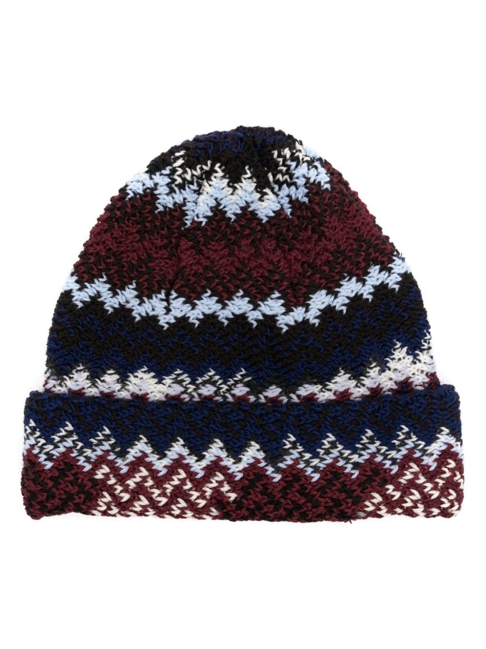 zigzag-woven beanie - 1