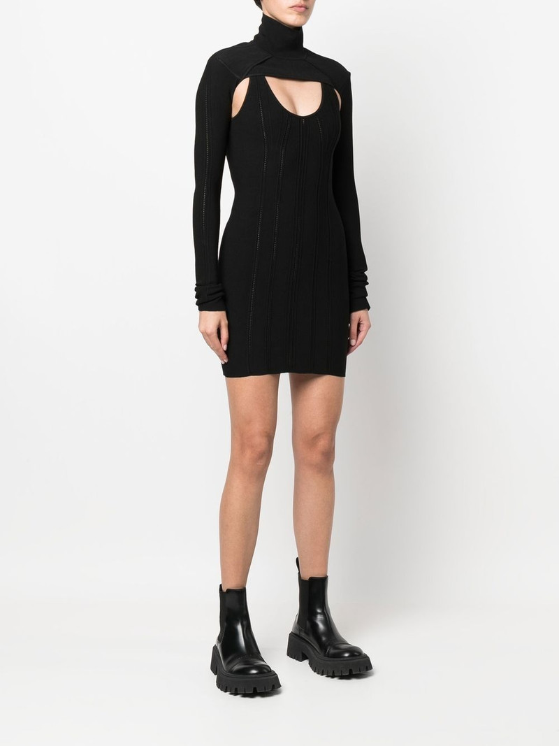 removable-bolero ribbed-knit mini dress 3