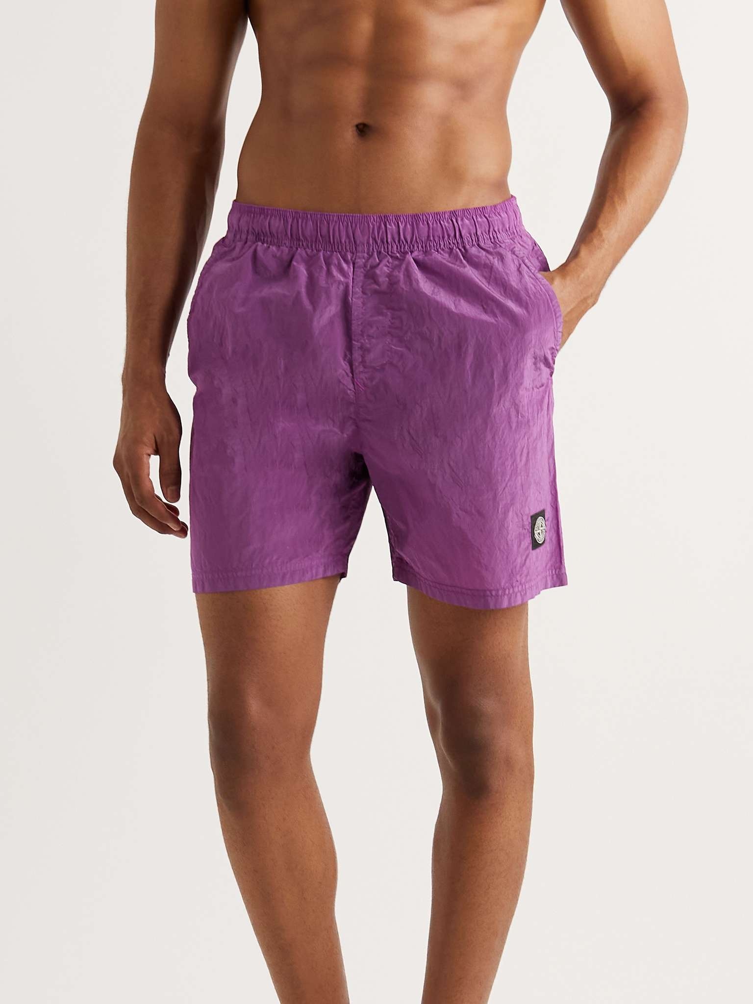 Mid-Length Logo-Appliquéd Swim Shorts - 2