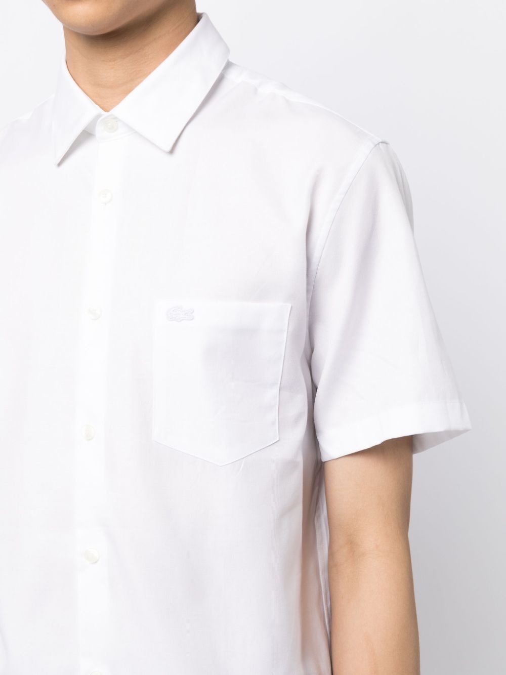 logo-embroidered short-sleeve cotton shirt - 5
