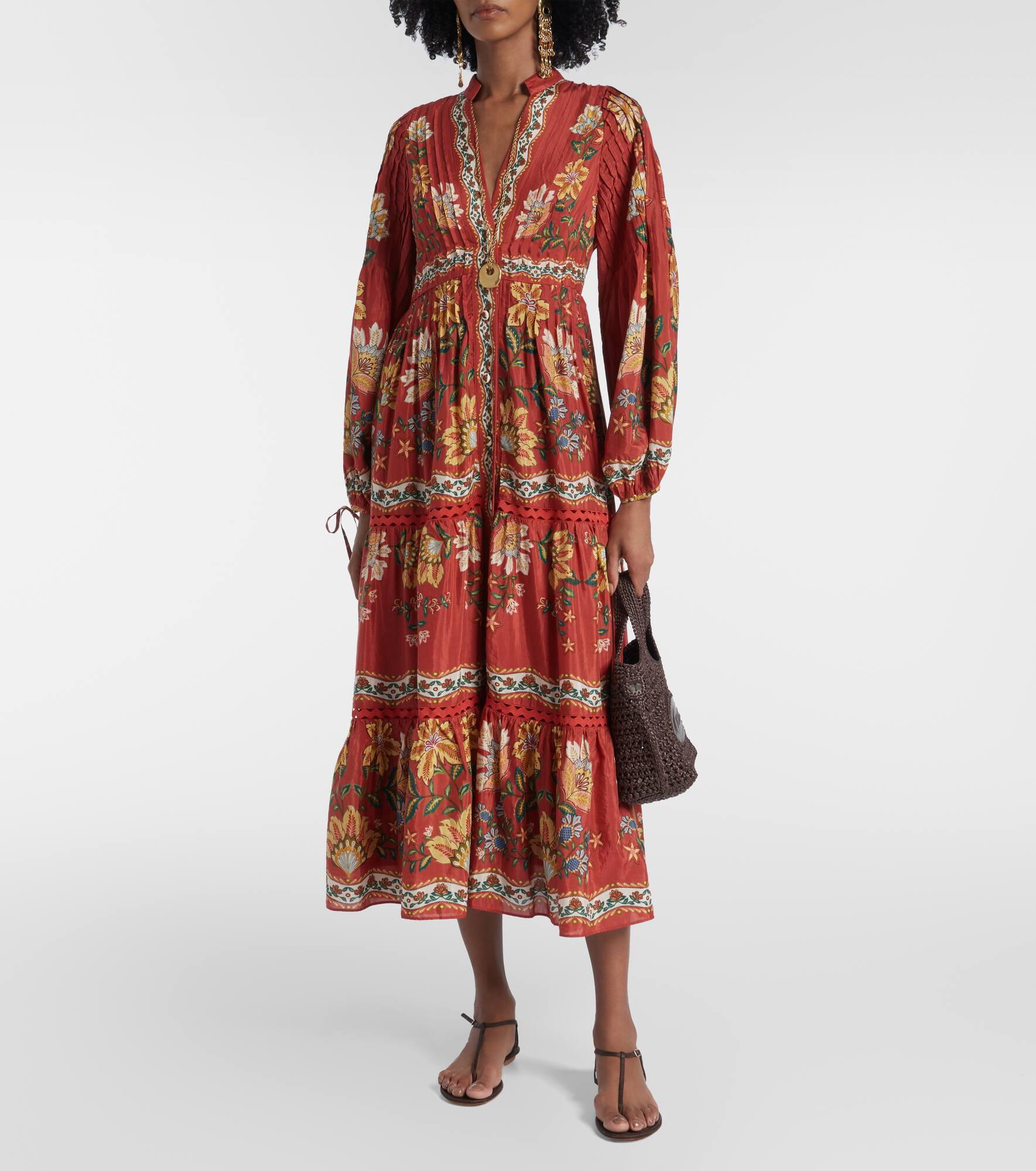 Garden Delight cotton-blend midi dress - 2