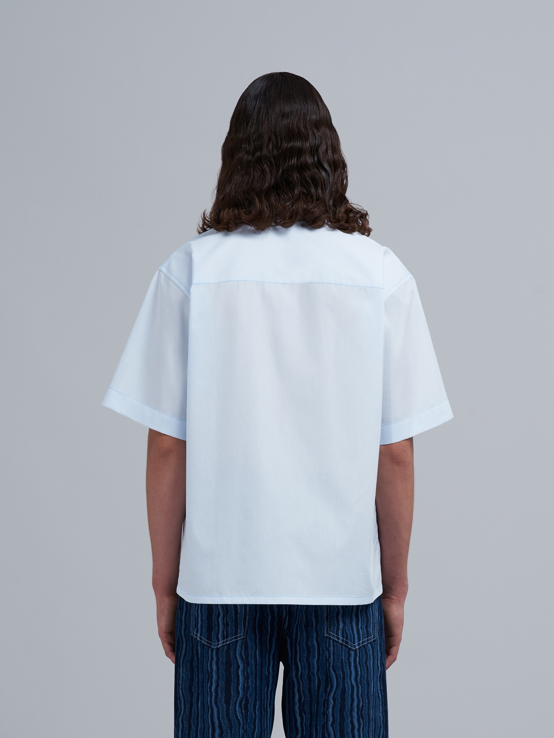 LOGO PRINT POPLIN BOWLING SHIRT - 3