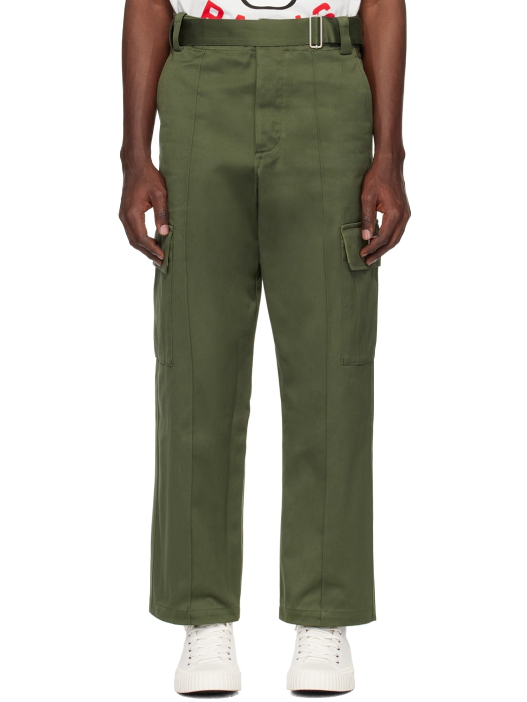 Green Belted Cargo Pants - 1