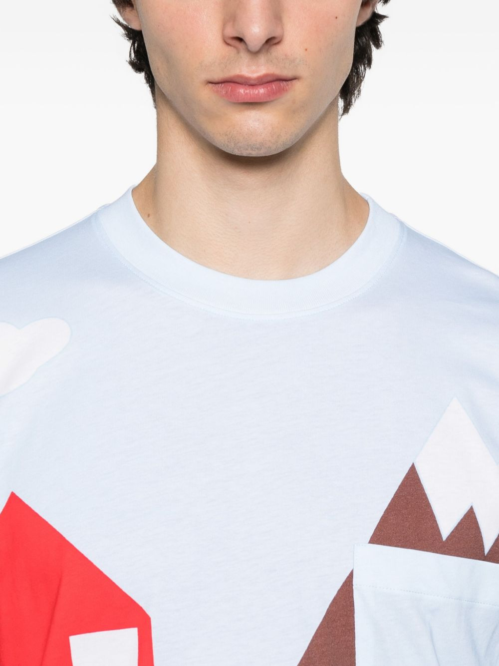 house-mountain print T-shirt - 4