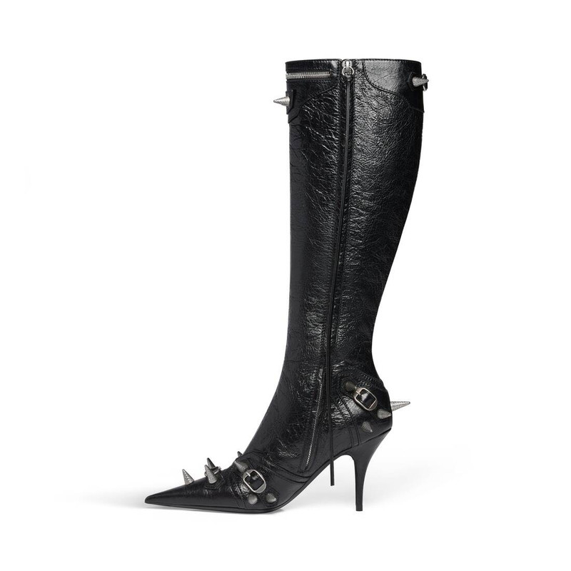 BALENCIAGA Women's Cagole Spike 90mm Boot in Black outlook