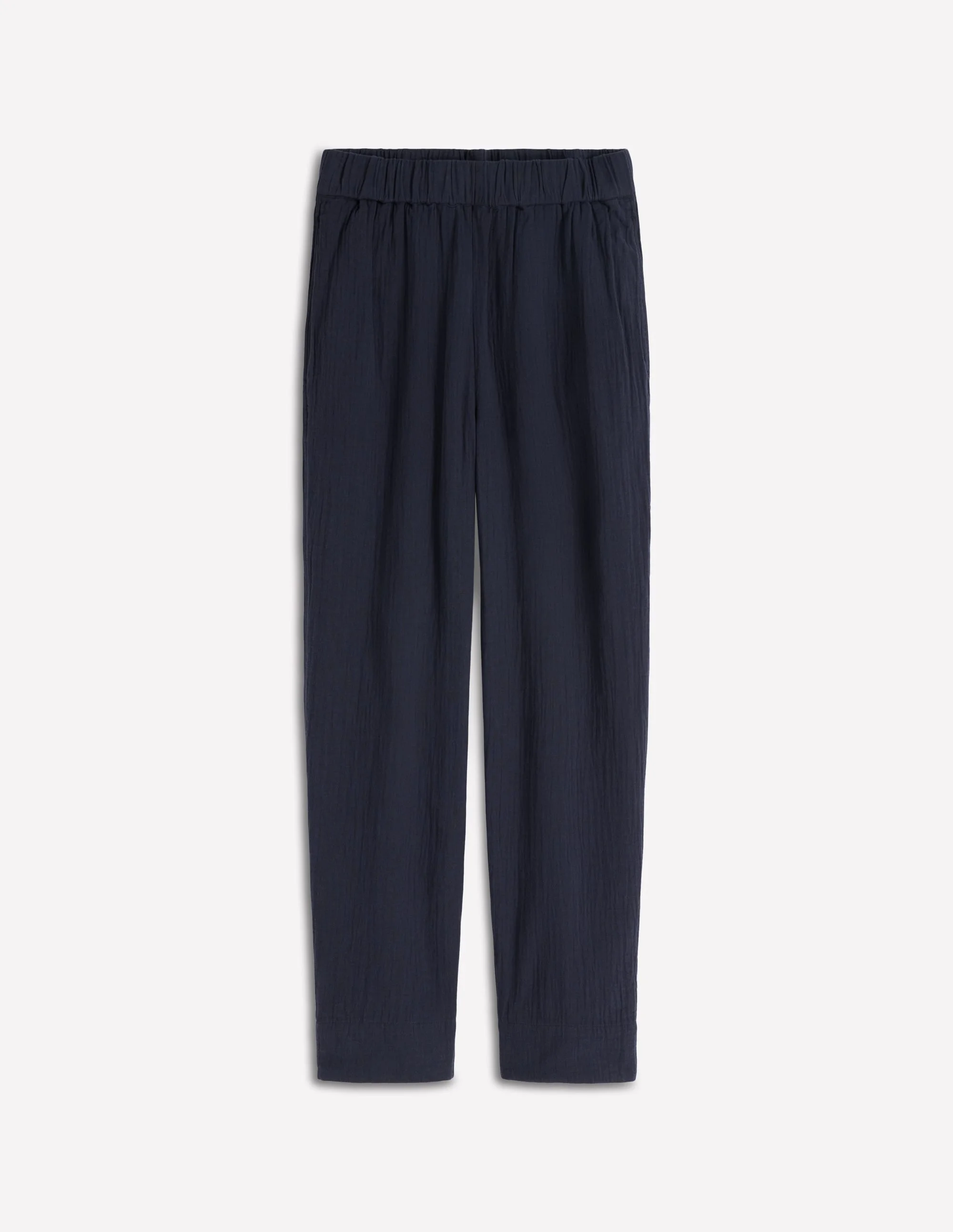 Double Cloth Crop Pants-Navy - 1