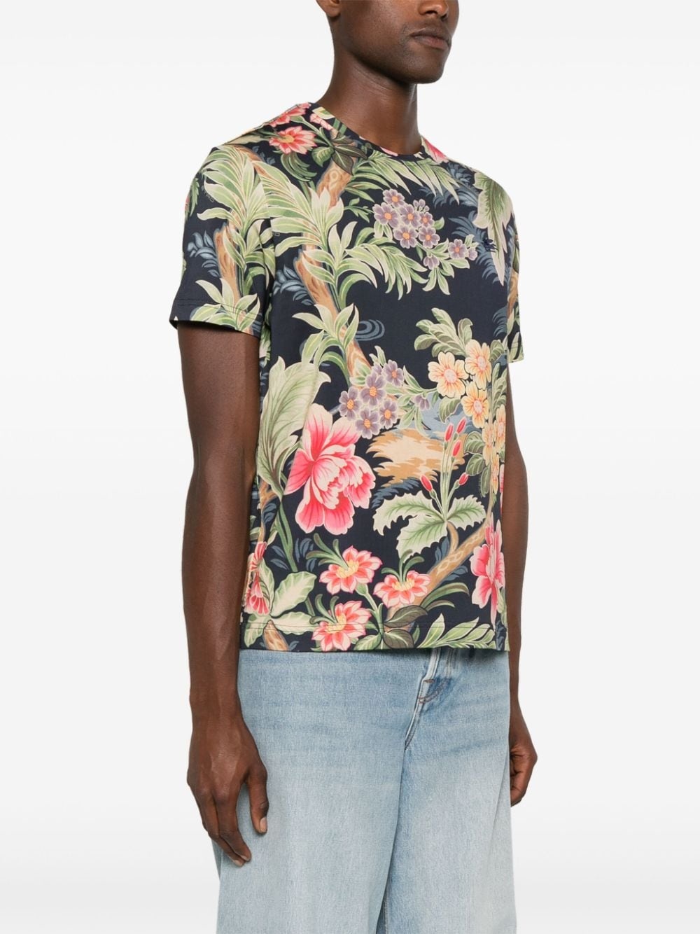 floral-print lyocell T-shirt - 3