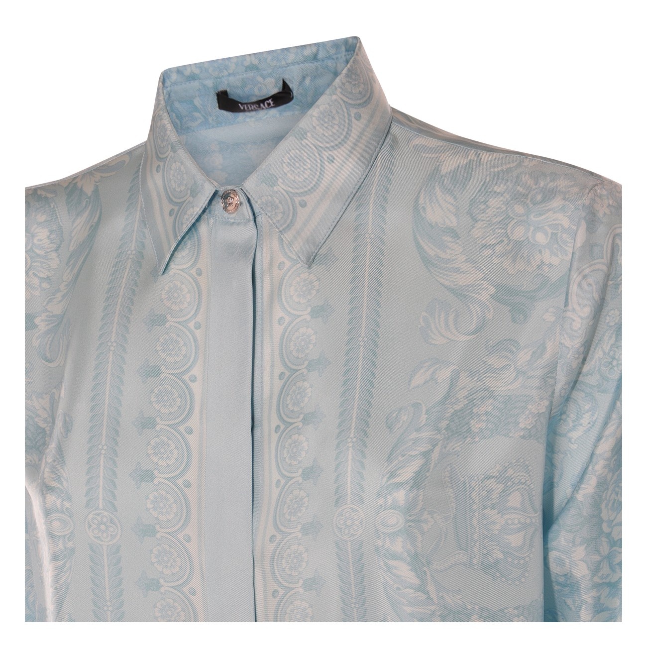 pale blue silk shirt - 4