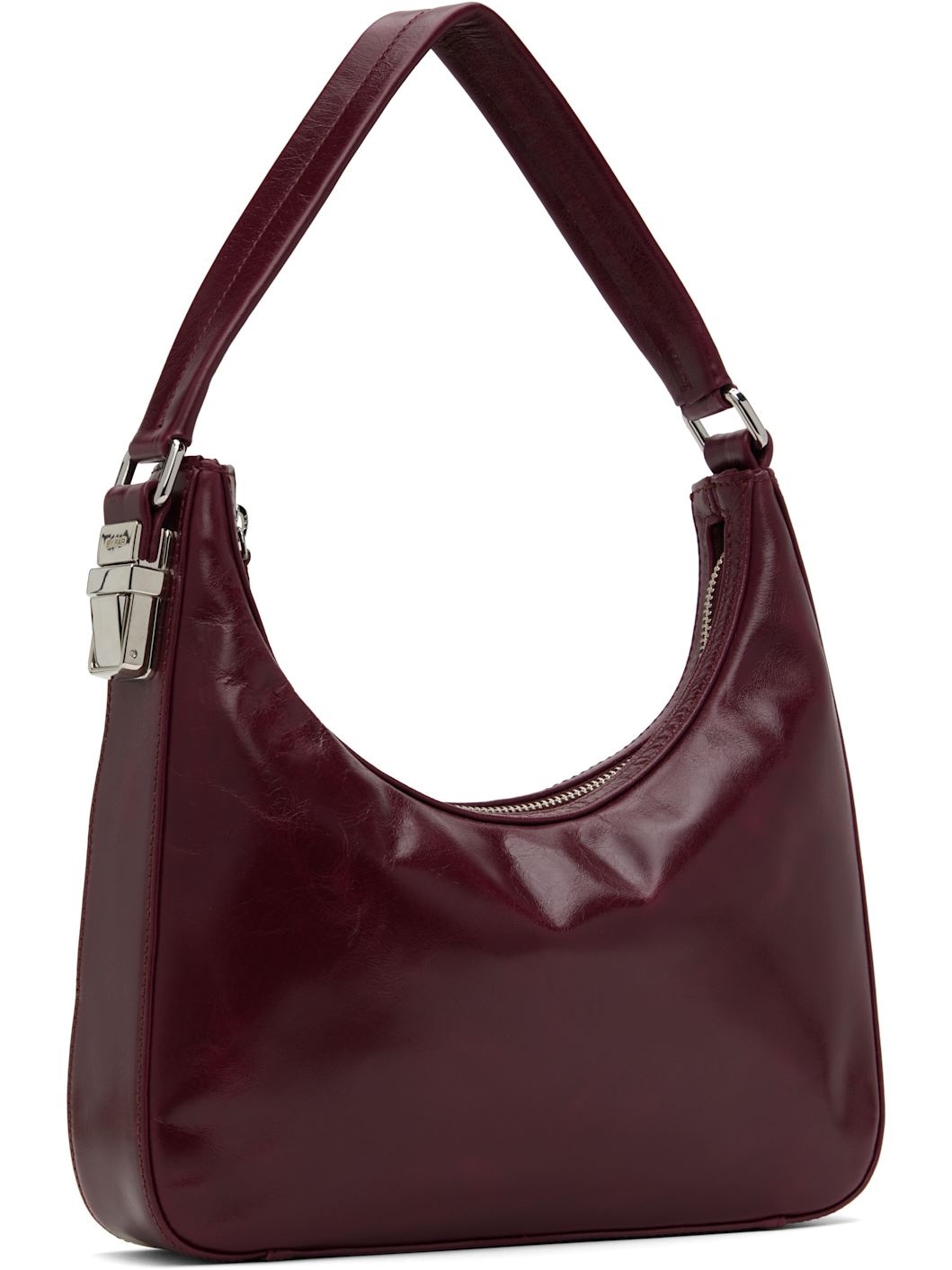 Burgundy Rhea Creased Leather Bag - 2