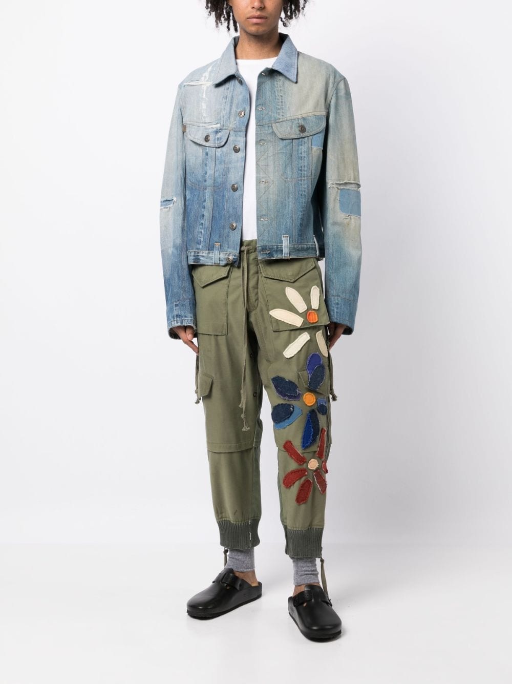 distressed-effect denim jacket - 2