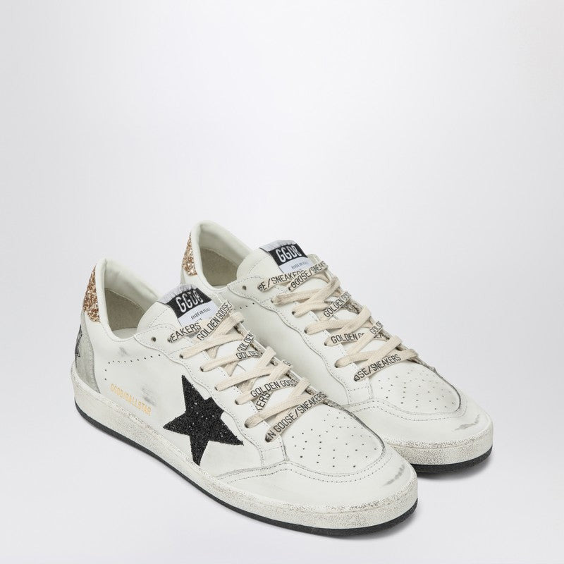 Golden Goose Sneakers Ball Star Withe/ Black With Glitter Women - 1