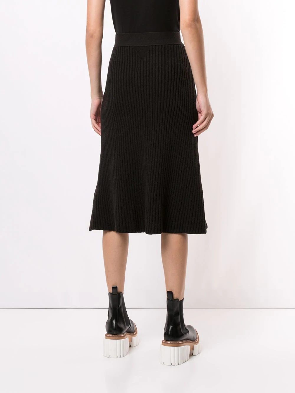 ribbed-knit midi skirt - 4