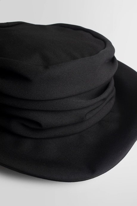 Yohji yamamoto women's black gabardine drape cloche - 4